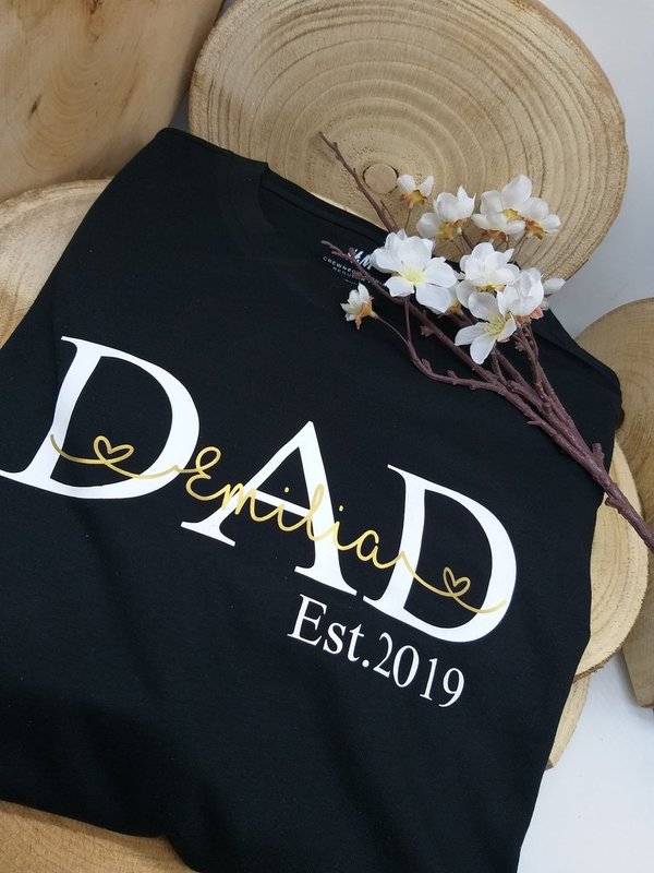 Dad-Shirt weiß/gold